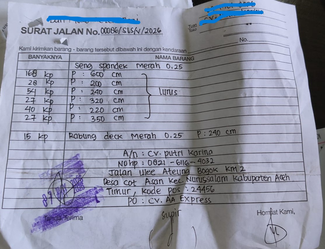 Nota Pengiriman 12
