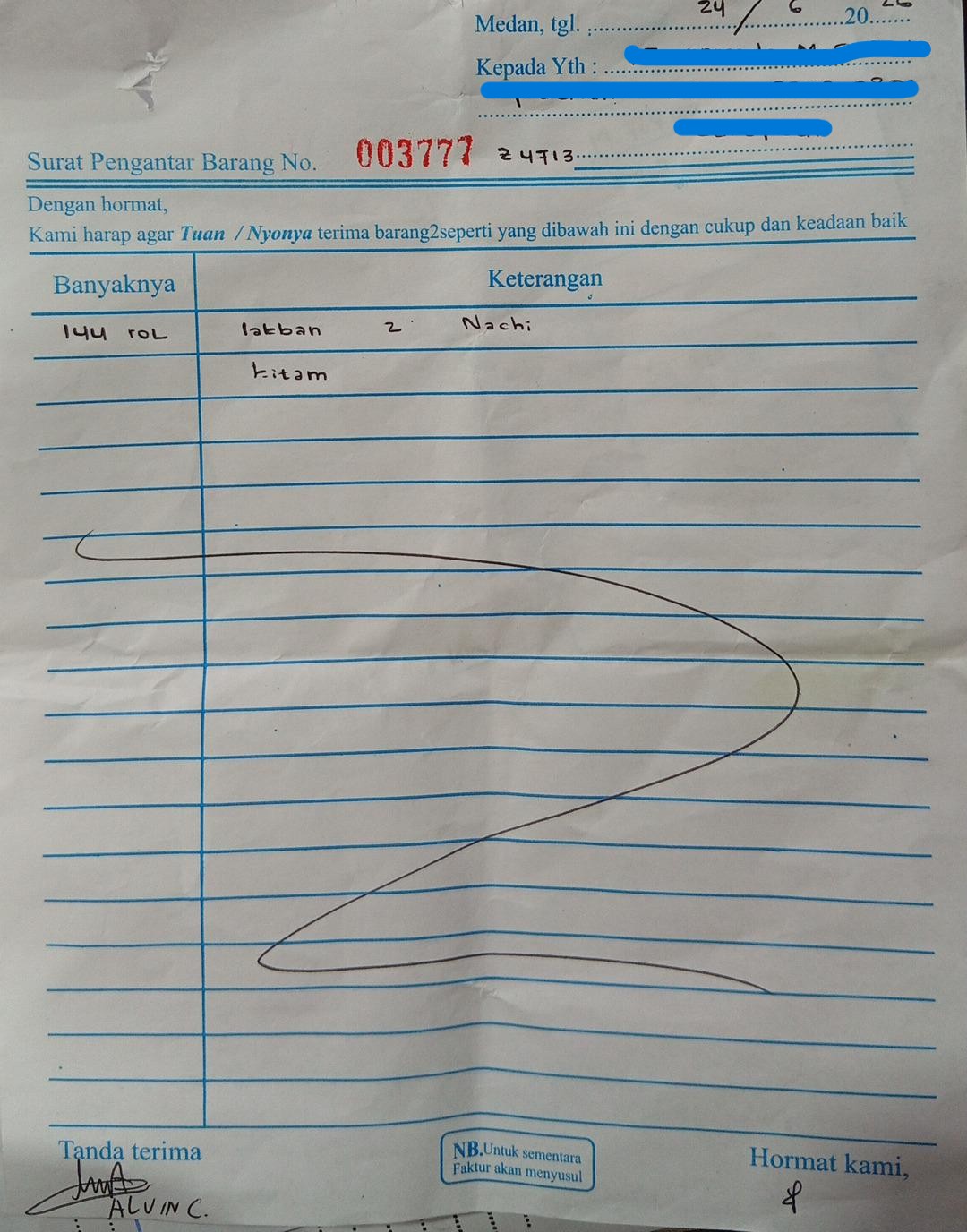 Nota Pengiriman 9